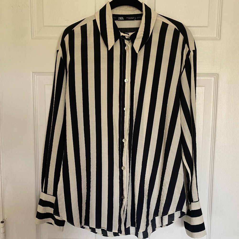Zara Stripe Button Down Shirt